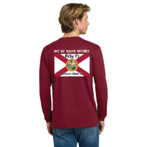 Long Sleeve Flag Shirt Maroon Back