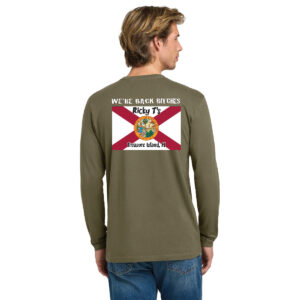 Long Sleeve Flag Shirt Olive Back