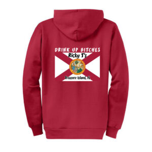 Zippered Hoodie Flag 5 Red B